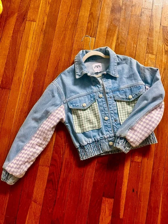 Zara Special Edition Cazadora Denim Combinada – Size Small - Picture 2 of 10